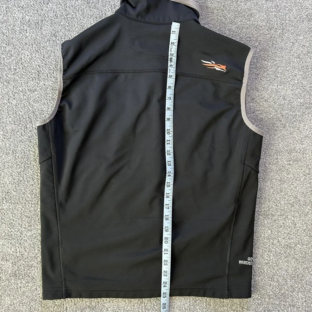 Sitka Softshell Vest Mens Medium Black Gore Windstopper Full Zip Hunting
